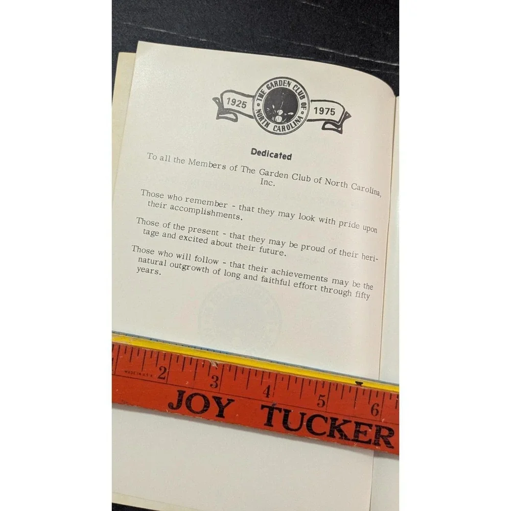 Vintage 1975 The Fiftieth Year‎ Garden Club of North Carolina History Book Green